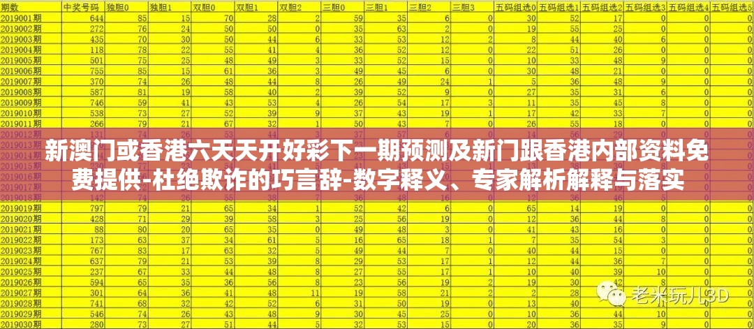新澳门或香港六天天开好彩下一期预测及新门跟香港内部资料免费提供-杜绝欺诈的巧言辞-数字释义、专家解析解释与落实